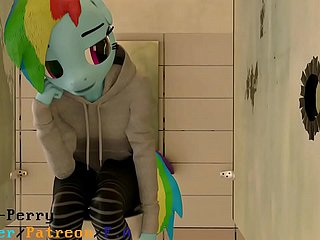 Futanari w toalecie