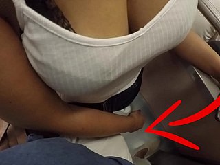 Unknown Blonde Milf with Big Tits Started Touching My Dick in Subway ! That's called Clothed Sex?