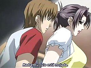 Hermosa animado MILF recibe 2 pollas para chupar y cogida - Hentai Trío