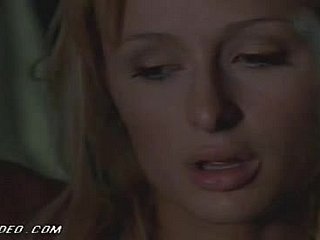 Titillating Paris Hilton tem ação cena gain carro Hot Com Preto Alms-man